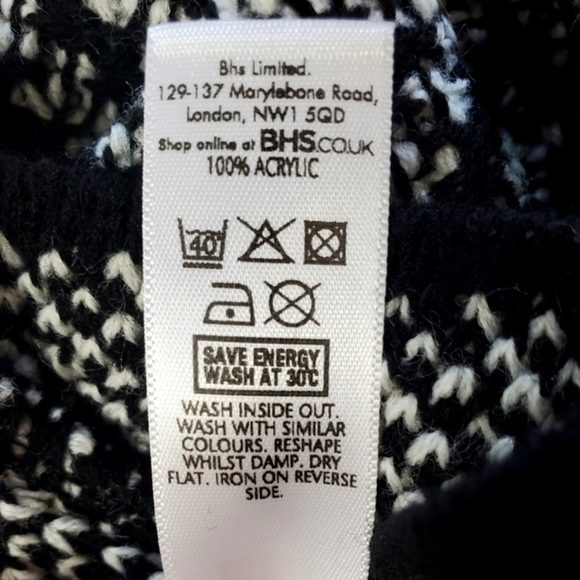 BHS Love Knitwear Wmns Black/White Fitted Diamond Knit Pencil Skirt NWT - Picture 11 of 11